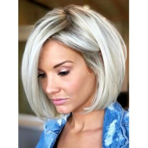12" Gray Short Bob Human Hair Wigs 12" Gray Short Bob Human Hair Wigs
