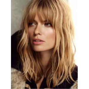 16" Blonde Long Wavy Human Hair Wigs 16" Blonde Long Wavy Human Hair Wigs