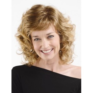 16" Medium Curly Blonde Human Hair Wigs 16" Medium Curly Blonde Human Hair Wigs