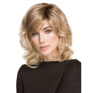 16" Voluminous Shoulder Length Blonde Human Hair Wig