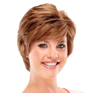 8" Brown Short Wavy Human Hair Wig 8" Brown Short Wavy Human Hair Wig