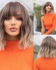 100% Real Hair Wavy Curly Bob Wigs with Bangs for Women 100% Real Hair Wavy Curly Bob Wigs with Bangs for Women