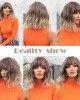 100% Real Hair Wavy Curly Bob Wigs with Bangs for Women 100% Real Hair Wavy Curly Bob Wigs with Bangs for Women