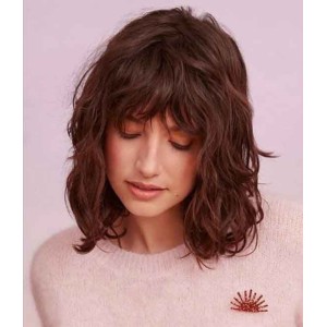Shoulder Length Loose Wavy Real Hair Wig