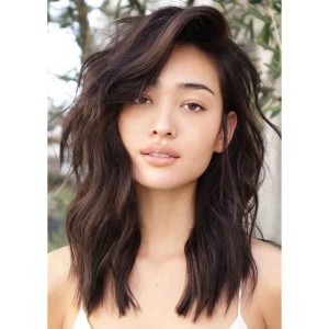 18“ Layered Wavy Human Hair Wigs