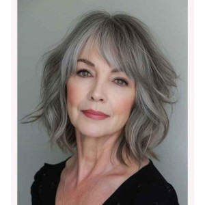 Layered Featuring Wispy Bangs Real Hair Wigs for Women