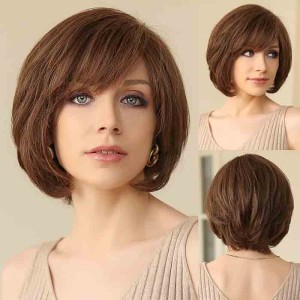 100% Human Hair Wigs for Women Natural Layered Bob Wigs 100% Human Hair Wigs for Women Natural Layered Bob Wigs