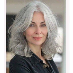 Shoulder Length Loose Wavy Human Hair Long Bob Wig Shoulder Length Loose Wavy Human Hair Long Bob Wig