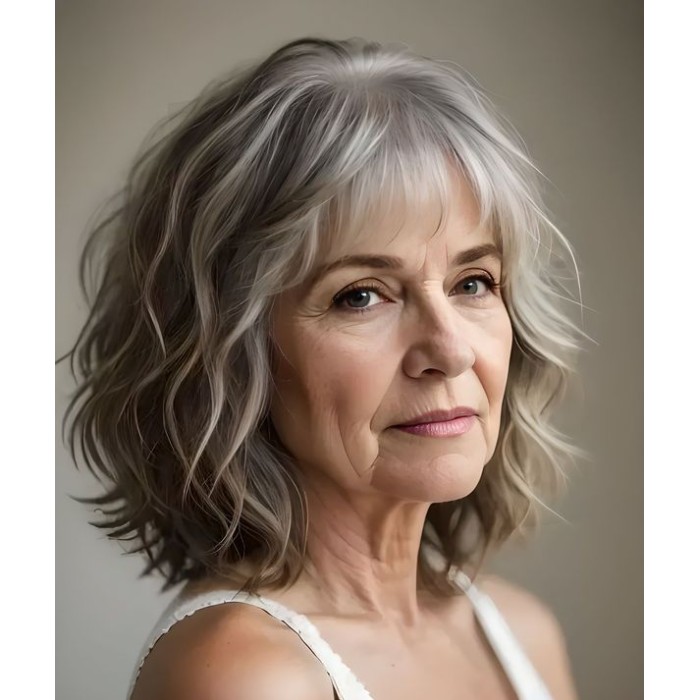 100% Real Human Hair Wigs for Older Ladies