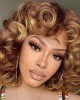 Soft Brown Blonde Big Curly Wig with Bangs Afro Kinky Curls Soft Brown Blonde Big Curly Wig with Bangs Afro Kinky Curls