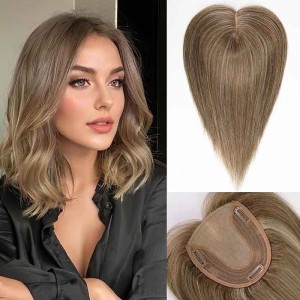 Human Hair Topper No Bangs 5"*5.5" Base for Women with Thinning Hair Cover Grey Hair Human Hair Topper No Bangs 5"*5.5" Base for Women with Thinning Hair Cover Grey Hair