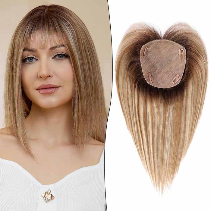 5.5"×5" Hair Toppers 12 inches for Women,100% Remy Human Hair 5.5"×5" Hair Toppers 12 inches for Women,100% Remy Human Hair