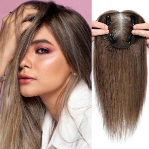 Hand-made Real Human Hair 4 * 4.8 Inch Swiss Base Hair Toppers for Women Without Bangs Hand-made Real Human Hair 4 * 4.8 Inch Swiss Base Hair Toppers for Women Without Bangs