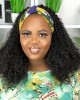 Natural Black Jerry Curly No Lace Glueless Free Part Long Headband Wig 100% Human Hair (Get Free Trendy Headbands) Natural Black Jerry Curly No Lace Glueless Free Part Long Headband Wig 100% Human Hair (Get Free Trendy Headbands)