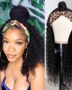 Natural Black Jerry Curly No Lace Glueless Free Part Long Headband Wig 100% Human Hair (Get Free Trendy Headbands) Natural Black Jerry Curly No Lace Glueless Free Part Long Headband Wig 100% Human Hair (Get Free Trendy Headbands)