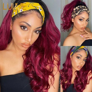Put On \u0026 Go Glueless Sugar Plum Dark Root Headband Wig 100% Human Hair Put On \u0026 Go Glueless Sugar Plum Dark Root Headband Wig 100% Human Hair