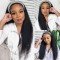 100% Human Hair Headband Wig Yaki Straight Hair Wigs Half Wig 100% Human Hair Headband Wig Yaki Straight Hair Wigs Half Wig