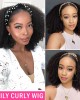 Coily Curly Half Wig With Headband Curly Afro Wig Headband Wig Coily Curly Half Wig With Headband Curly Afro Wig Headband Wig