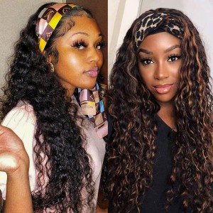 Water Wave Headband Wig Human Hair Natural Wave Wig Water Wave Headband Wig Human Hair Natural Wave Wig