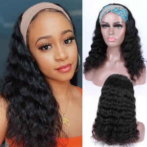 Loose Deep Wave Hand Band Wigs Human Hair Half Wigs