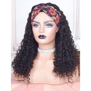 2022 Best Selling Headband Wig Curly Human Hair Wigs (WITH FREE TRENDY HEADBAND)