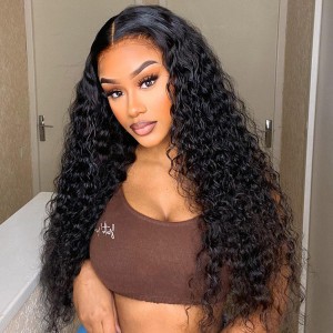 Lytinroop Deep Wave Wig 100 Human Hair Swiss Lace Curly Hair 13*4 Lace Front Wig