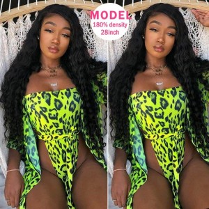 Lytinroop Long Human Hair Wigs Loose Deep Wave Wig Long Lace Front Wig