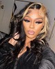 Lytinroop Blonde Skunk Stripe Hair Natural Body Wave Hairstyle Lace Wigs for Women Lytinroop Blonde Skunk Stripe Hair Natural Body Wave Hairstyle Lace Wigs for Women