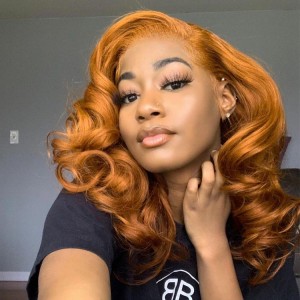 Lytinroop Ginger Orange Color Lace Front Wigs Body Wave Wig Straight Hair Wigs