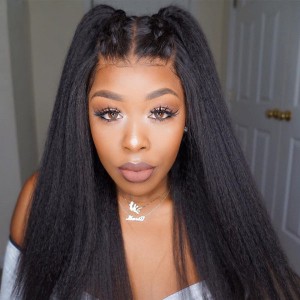 Lytinroop Yaki Hair Human Hair Lace Front Wigs With Baby Hair Yaki Wigs