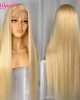 Long Blonde Wig 6x6 Lace Closure Wig Straight Human Hair Wigs Long Blonde Wig 6x6 Lace Closure Wig Straight Human Hair Wigs