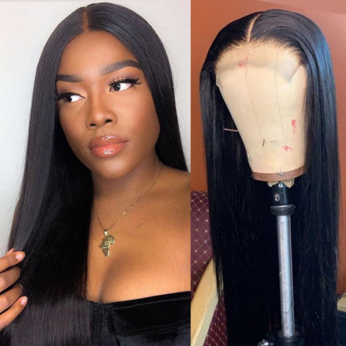 4x4 Upgrade Lace Wig Straight Hair Lace Closure Wig With Natural Baby Hair 4x4 Upgrade Lace Wig Straight Hair Lace Closure Wig With Natural Baby Hair