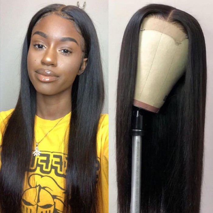 4x4 Upgrade Lace Wig Straight Hair Lace Closure Wig With Natural Baby Hair 4x4 Upgrade Lace Wig Straight Hair Lace Closure Wig With Natural Baby Hair