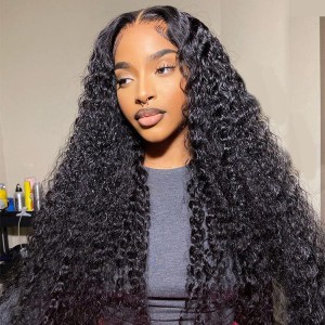 Deep Wave 4x4 Lace Wigs Made By Hair Bundles With Closure