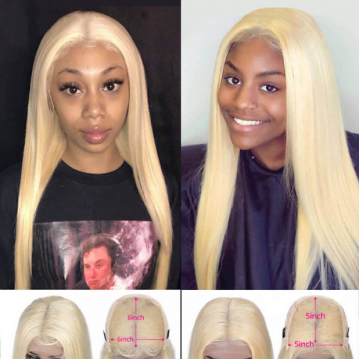 Long Blonde Wig 6x6 Lace Closure Wig Straight Human Hair Wigs Long Blonde Wig 6x6 Lace Closure Wig Straight Human Hair Wigs