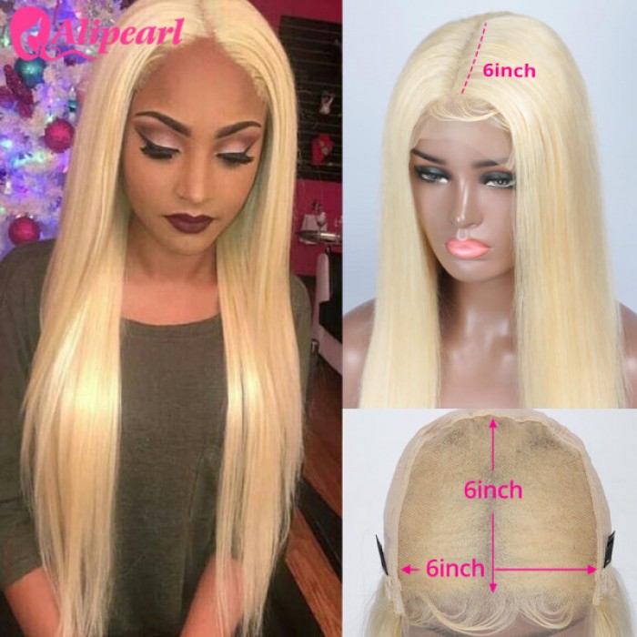 Long Blonde Wig 6x6 Lace Closure Wig Straight Human Hair Wigs Long Blonde Wig 6x6 Lace Closure Wig Straight Human Hair Wigs