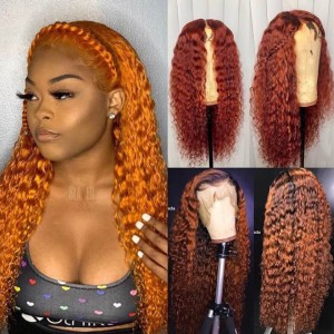 Ginger Wigs Pre Plucked Ginger Lace Front Wigs Human Hair For Sale