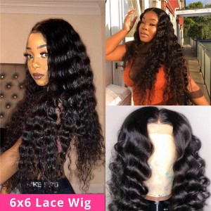 Loose Deep Wave Wig 6x6 Closure Wig Deep Part Realistic Wigs Loose Deep Wave Wig 6x6 Closure Wig Deep Part Realistic Wigs