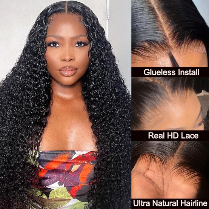 Lytinroop HD Lace 5x5 Closure Curly Glueless Wig With Bleached Knots Lytinroop HD Lace 5x5 Closure Curly Glueless Wig With Bleached Knots