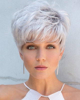  5" Cropped Grey Straight Capless Wigs For Women