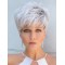 5" Cropped Grey Straight Capless Wigs For Women  5" Cropped Grey Straight Capless Wigs For Women